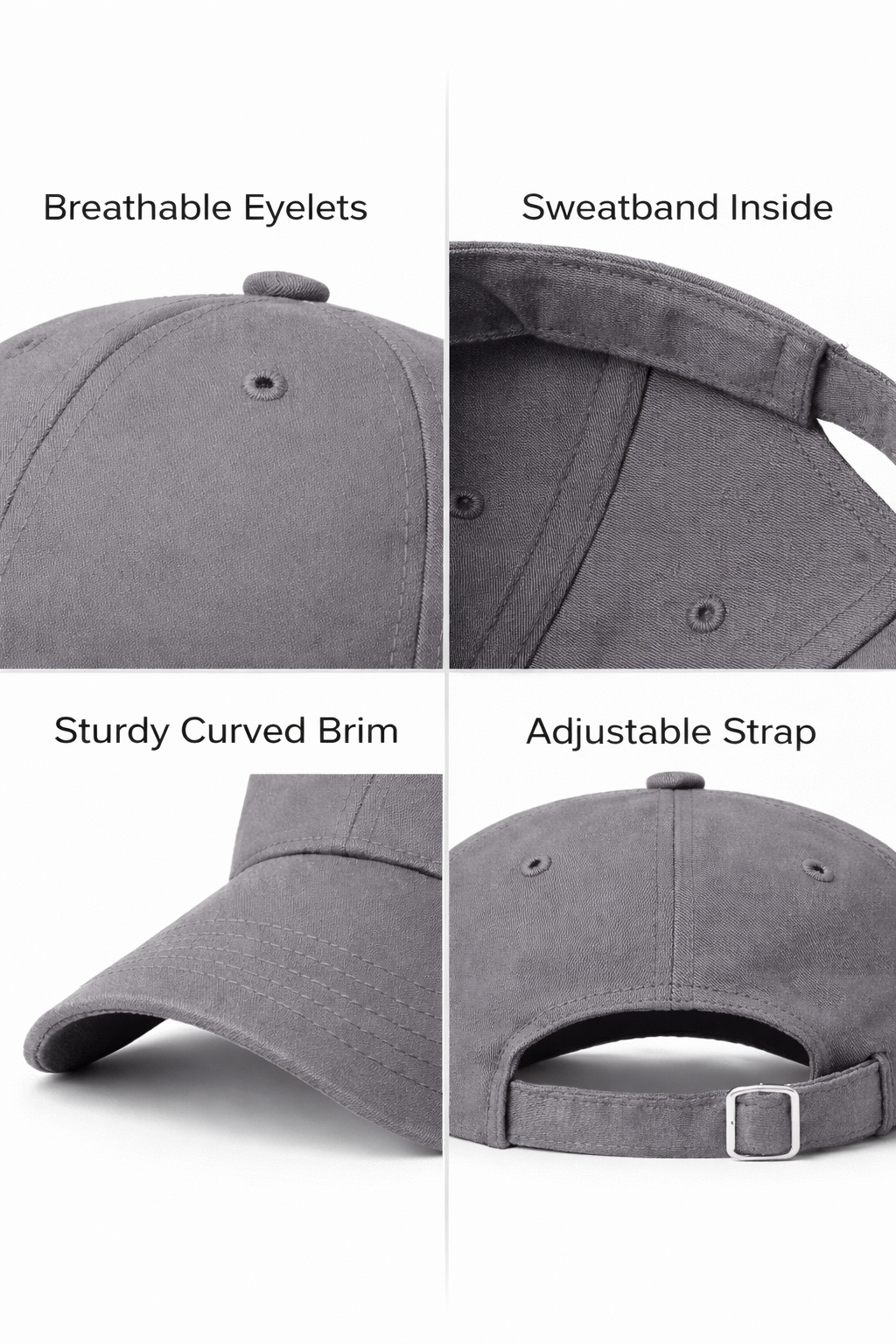 KONEKA Classic Baseball Cap, Adjustable Dad Hat, Unstructured Low Profile, Cotton Twill, Available in Black, Gray, Navy