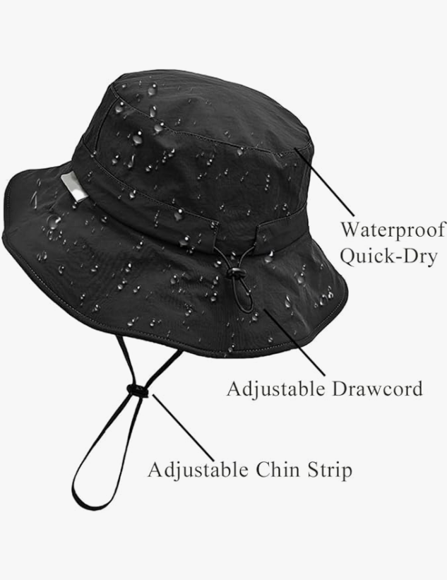 KONEKA An Waterproof Bucket Hat for Men Women Quick Dry Sun Hat Fishing Safari Hat Adjustable Chin Strap UV Protection