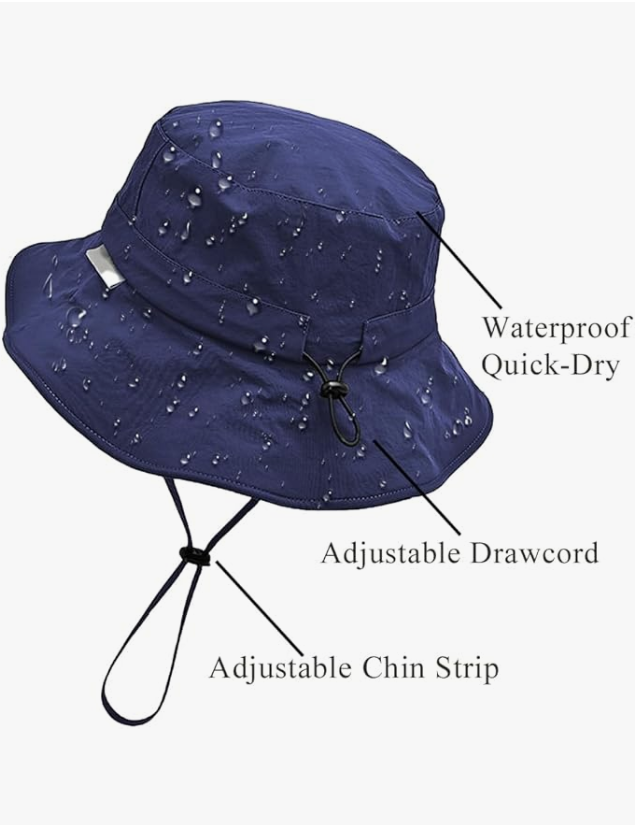 KONEKA An Waterproof Bucket Hat for Men Women Quick Dry Sun Hat Fishing Safari Hat Adjustable Chin Strap UV Protection