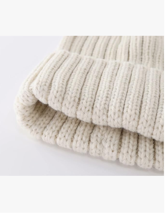 KONEKA Women's Rib Knit Cuffed Beanie Hat Stretch Acrylic Winter Hat Thick Warm