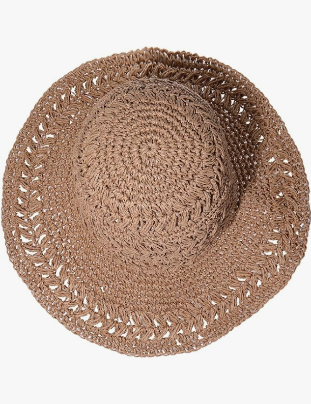 KONEKA Straw Bucket Hats for Women Striped Crochet Sun Hats Foldable Floppy Beach Hats Summer Travel Accessories