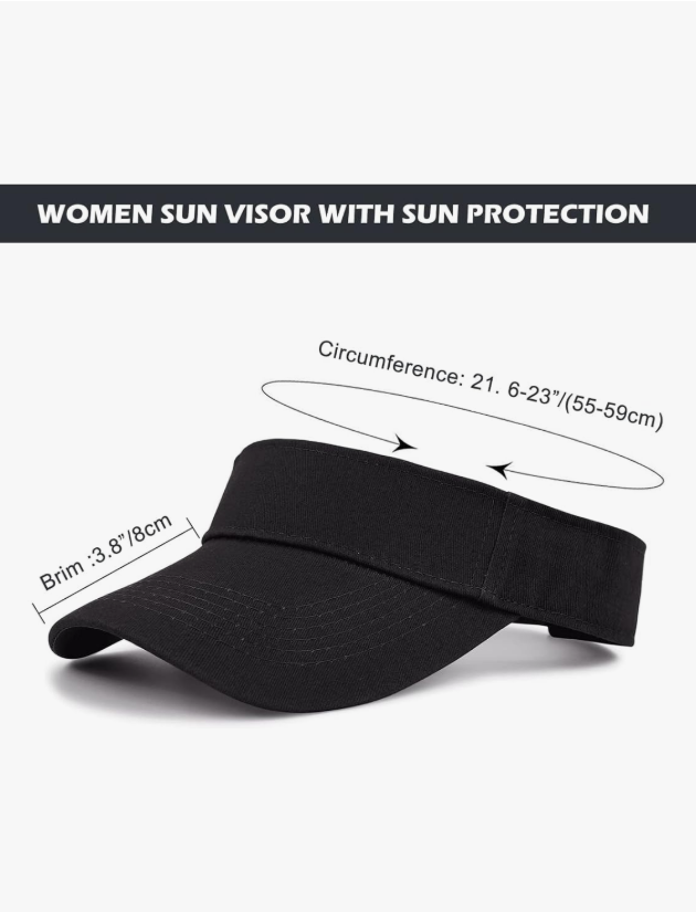 KONEKA Sports Sun Visor Hats Cotton Twill Ball Adjustable Sun Caps for Men Women