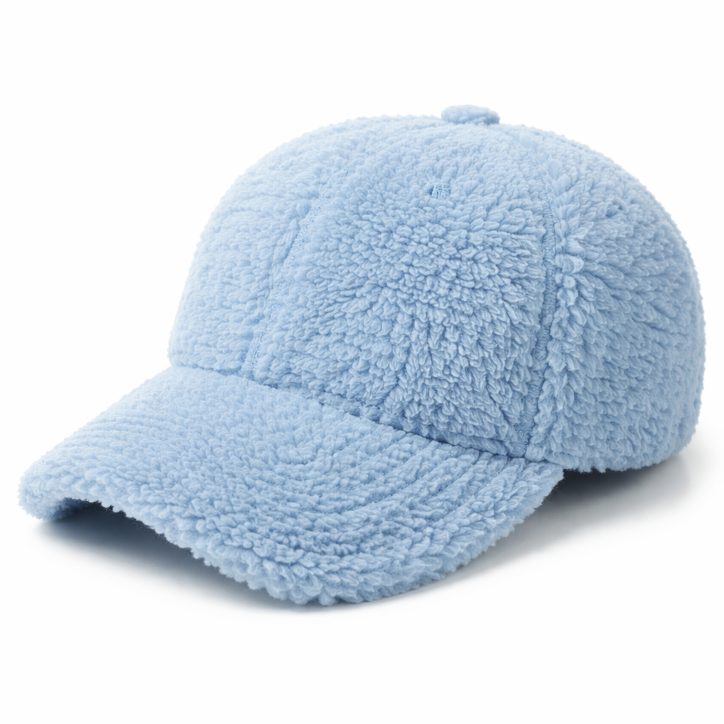 KONEKA Fuzzy Sherpa Baseball Cap, Soft Fleece Hat, Adjustable Casual Streetwear